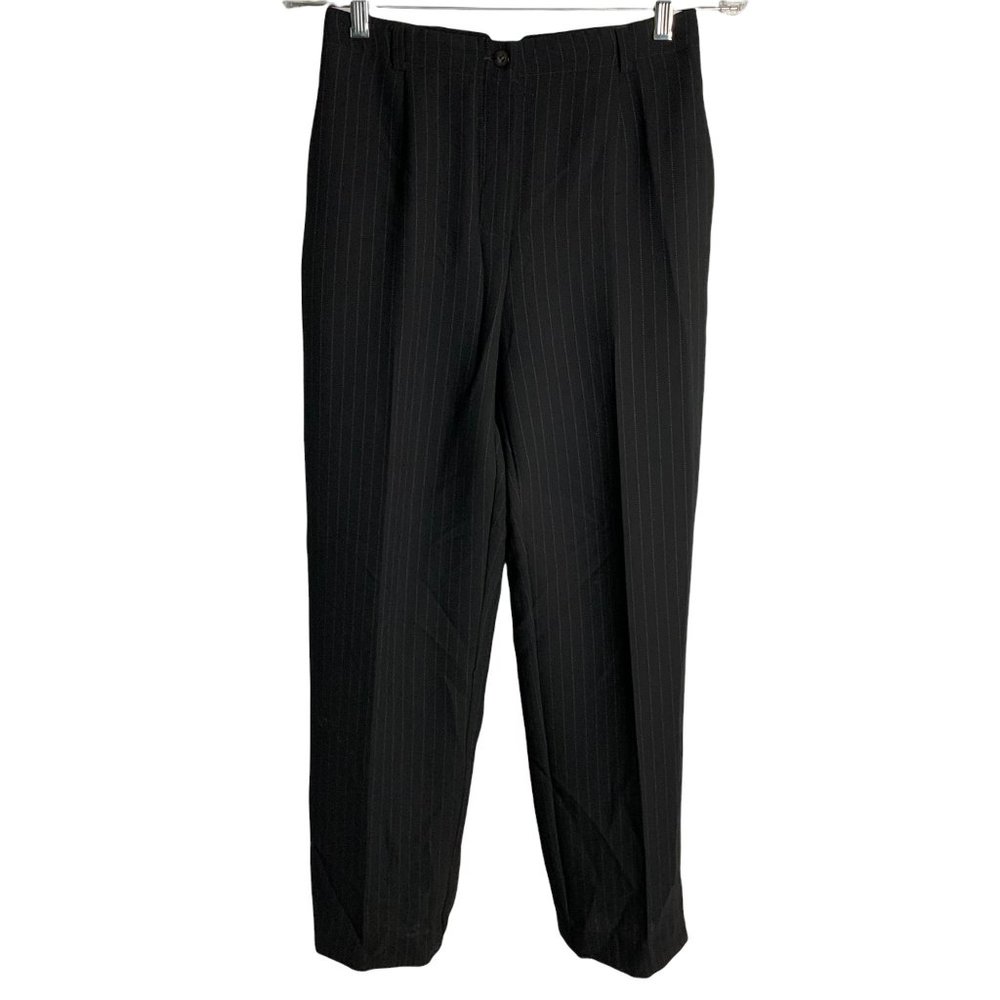 Joe Benbasset Straight Leg Dress Pants 0 Black Pin Stripe Pockets Low Rise